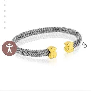 TOUS Mesh bangle in 18kt yellow gold and steel